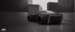 an electric car with a large wheel on it