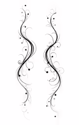 two swirls with dots on a white background