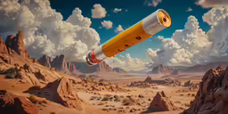 an illustration of a telescope with a sky background