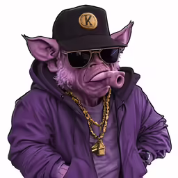 the animal is wearing glasses and a hat