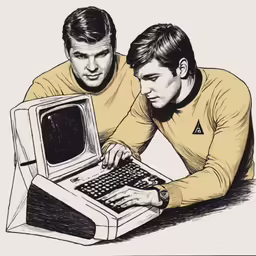 a couple of men laying next to each other on a laptop