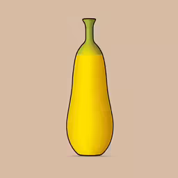 a yellow vase on a tan background
