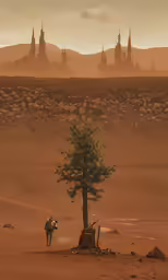 there is a single tree in the desert