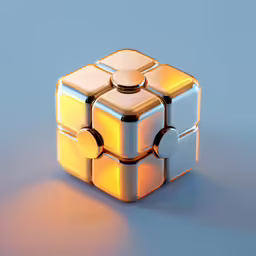 two cubes with shiny gold and silver coatings