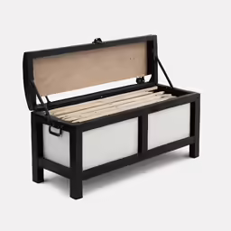 a box on wheels that is open to show the interior