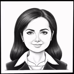 a pencil drawing of a woman wearing a collar