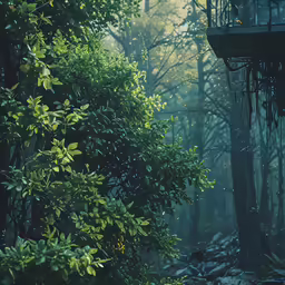 an image of some trees and a bridge