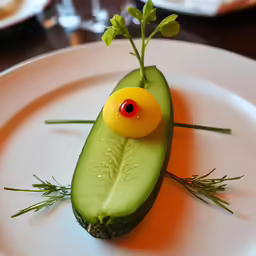 a plate that has some food on it