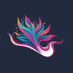 the stylized image of colorful waves and bubbles