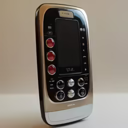 a cellphone on display on the table