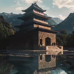 there are many hills that surround this tower