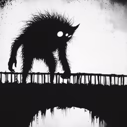a monster is on the edge of a body of water