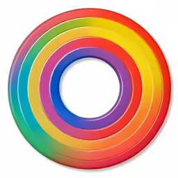 a round - shaped rainbow - colored paper with no edges in different colors