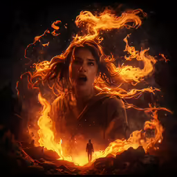 a fire that has some flames burning around it