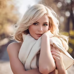 a blonde haired woman is posing for the camera