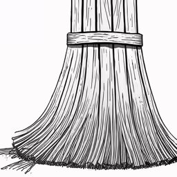 a sweeping broom that is standing in the grass