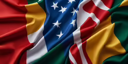 a photo of the united and brazil flags