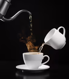 coffee being poured into a cup