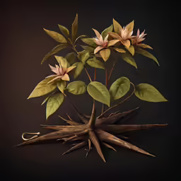a set of scissors cutting through the branches of a plant