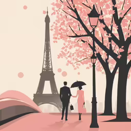 man and woman holding umbrella walking under a tree
