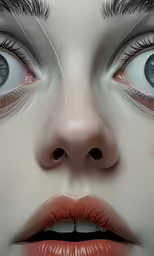 the eye of a female with very long eyelashes