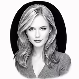 a drawing of a woman with long hair