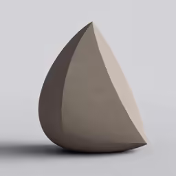 an irregular shaped concrete sculpture sits on a plain
