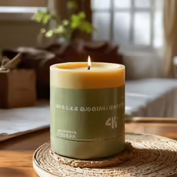 a candle with the words unknown displayed on it