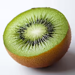 green kiwi is pictured in this close up shot