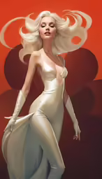 the woman is wearing all white in this digital painting