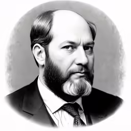 this is an old photo of a man with a beard