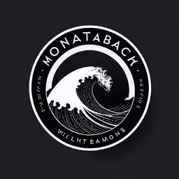 the logo for the event with the image of a large wave,the logo for the event, an upcoming event