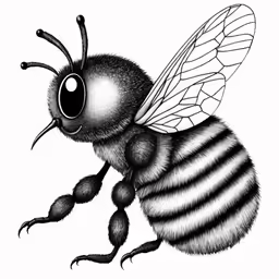 a bee on the side with its legs spread out