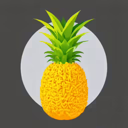 the abstract pineapple is overflowing with green leaves