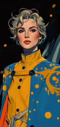 a painting with a woman wearing yellow clothes