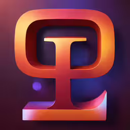 a colorful neon letter stands upright against a purple background,an abstract type with a bold, unusual font design