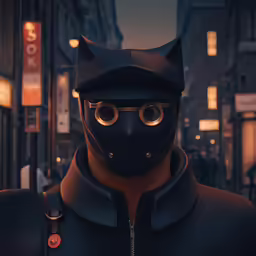 a man wearing a helmet, mask and leather jacket