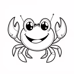 a crab coloring page that is black and white
