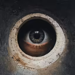 an image of a close up of an eye looking out