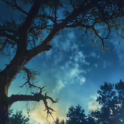 an image of the sun that is shining on a tree