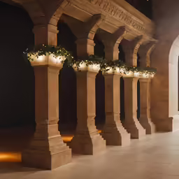 the building is built and has several pillars