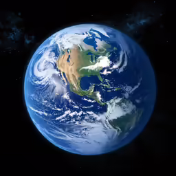 the earth with the sun rising above it