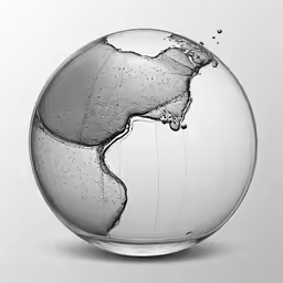 a water bubble with bubbles floating around it