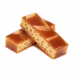 two slices of caramel and vanilla swirl cookie