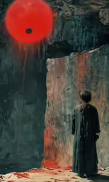 a man is watching something coming out of the sky