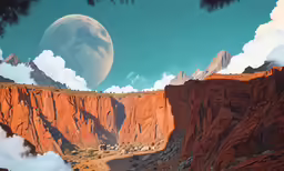 some very big mountains with a lot of clouds
