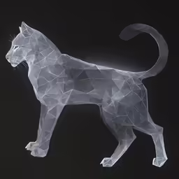 a white paper model of a cat