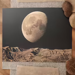 the moon has just been partially obscured by a rock