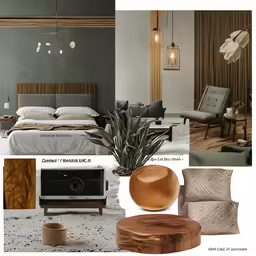 different types of furniture in a modern style bedroom