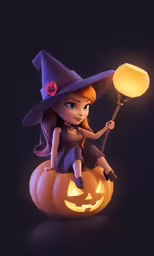 a pumpkin is in the air while sitting on it